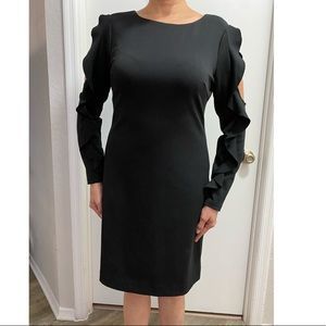 Donna Karan long sleeve black dress Size 6 NWT
